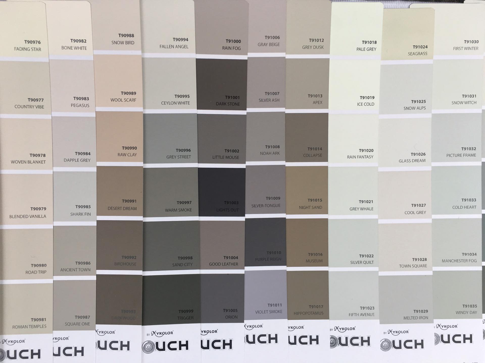 sơn mykolor màu trắng xám, sứ