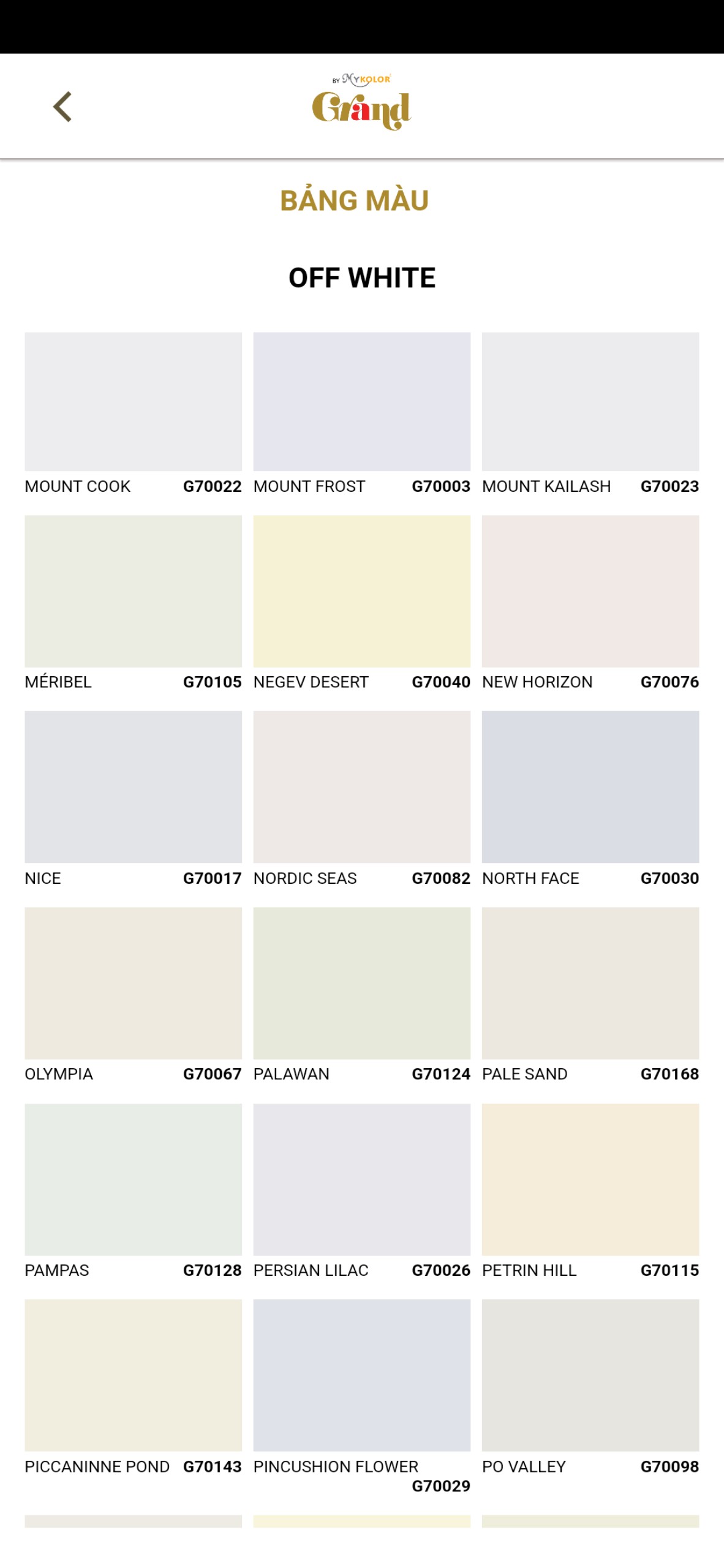 sơn mykolor màu trắng sứ