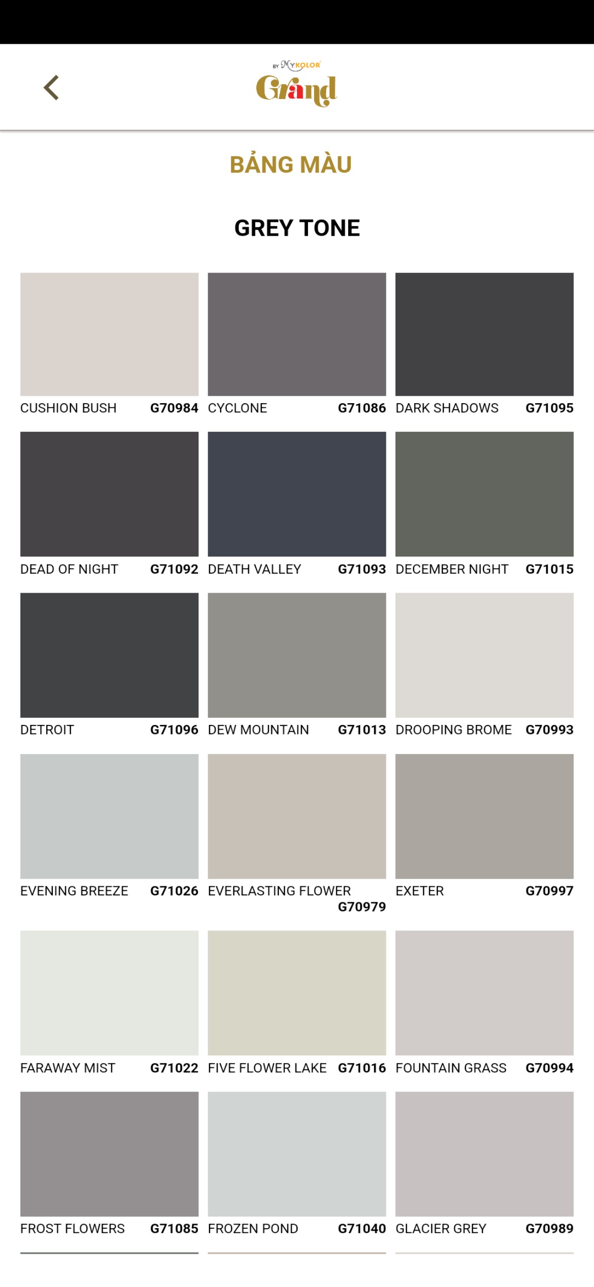 sơn mykolor màu ghi xám