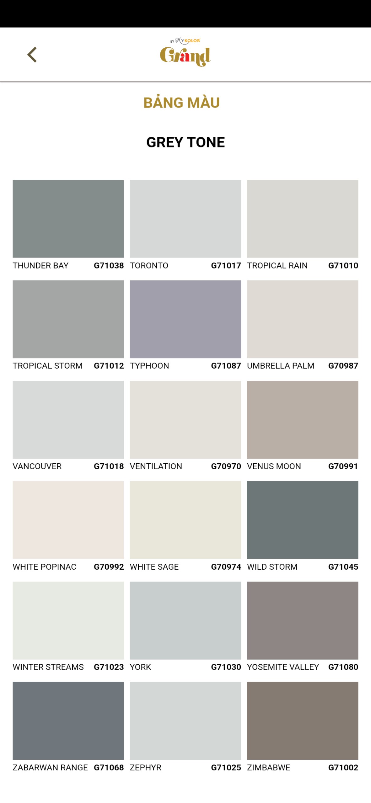 tông ghi xám màu sơn mykolor