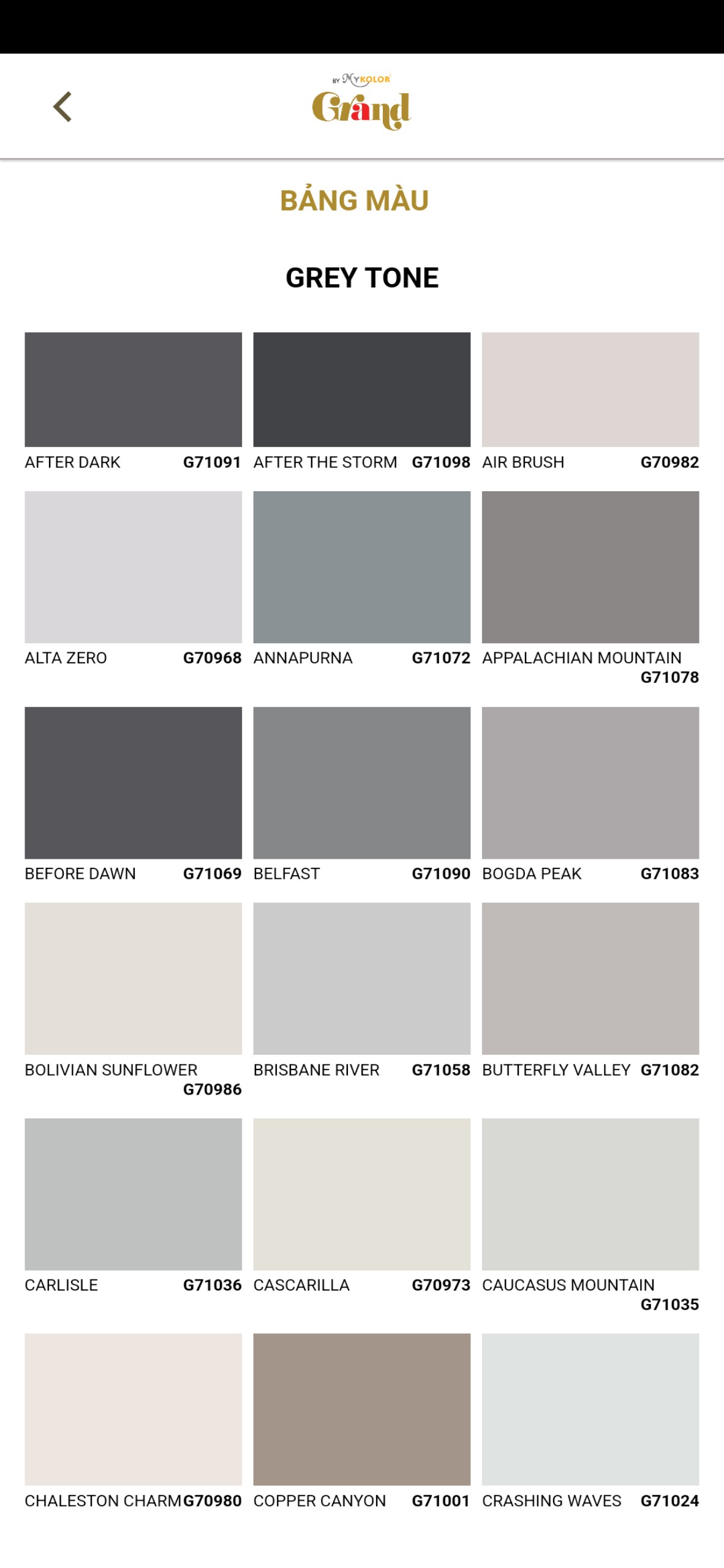 sơn mykolor xám ghi